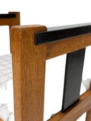 1920s Art Deco Modernist Stool by Jan Brunott, Oak & Velvet